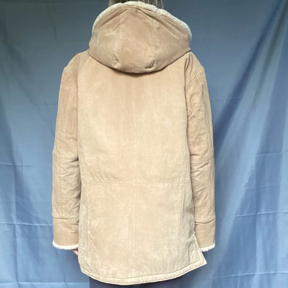 Beautiful St John’s Bay Pennylane Suede Large Tan 100% Leather Warm Winter Coat - Picture 5 of 11